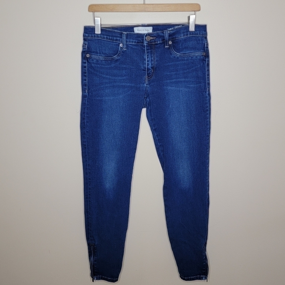 Henry & Belle Super Skinny Ankle Zipper Jeans Low Rise Size 29 Casual Stretch